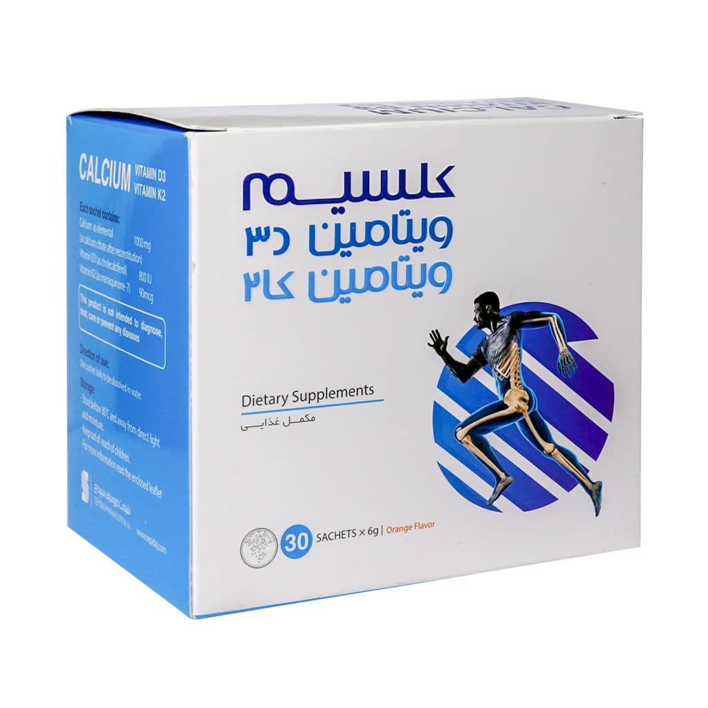 ساشه کلسیم ویتامین D3 ویتامین K2 سپید