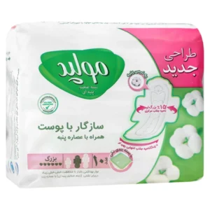 نوار بهداشتی بالدار نیمه ضخیم پنبه ای مکسی سافت مولپد سایز بزرگ